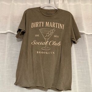 Dirty Martini Graphic Tee in Olive
